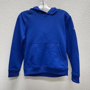 ADIDAS Sweatshirt Hoodie Youth SMALL Blue Pullover Hood Top Shirt